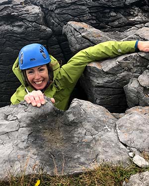 Happy rock climber